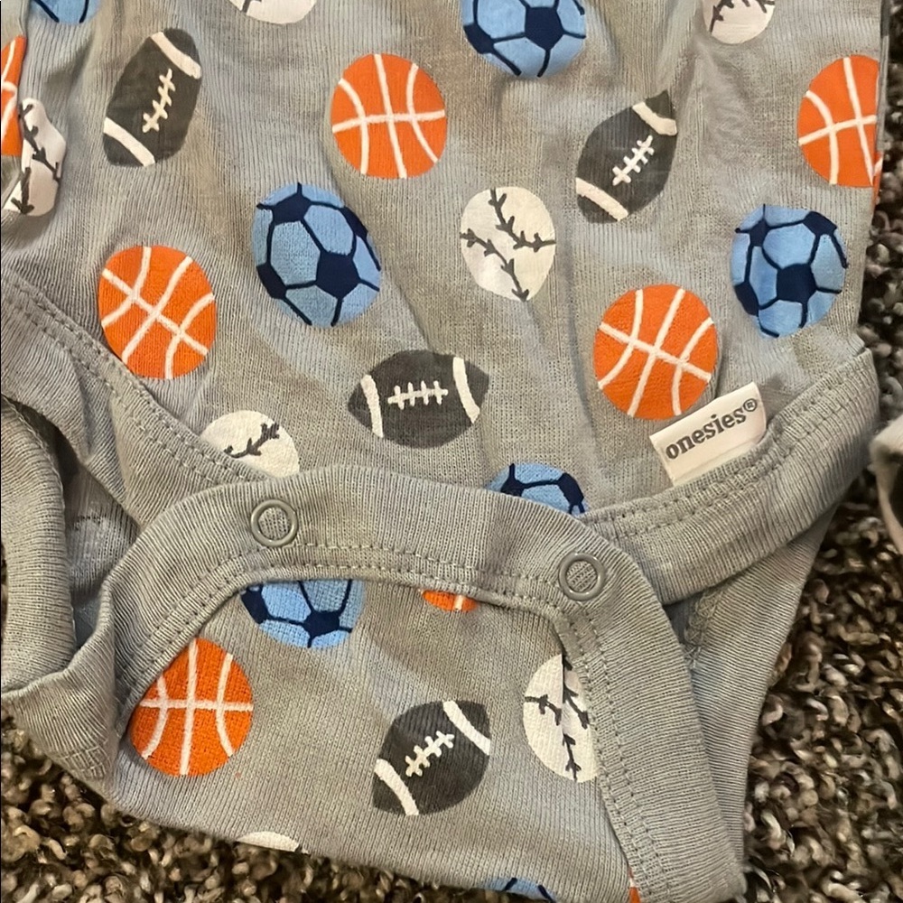 Onesies Brand Gray Sports onesie & Carters Dark Camouflage onesie - Picture 2 of 9
